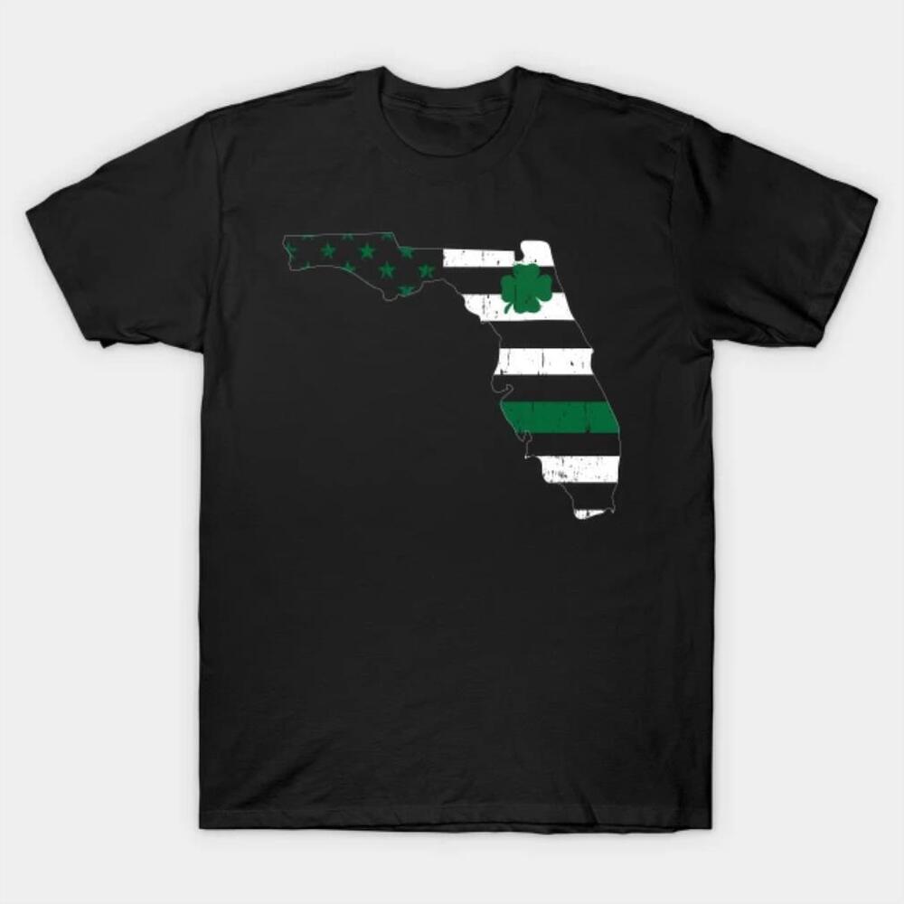 Happy St Patricks Day Florida Irish Usa Flag Lucky Funny Tshirt